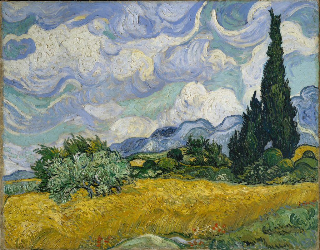 Campo de trigo con cipreses de Van Gogh